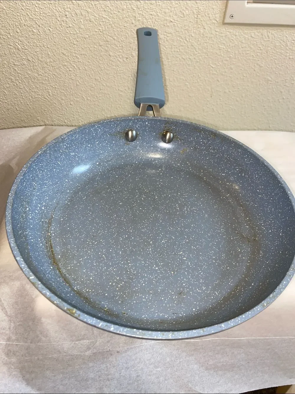 Revolution Powder Blue Nonstick Fry Pan with Soft-Touch Handle Size Medium